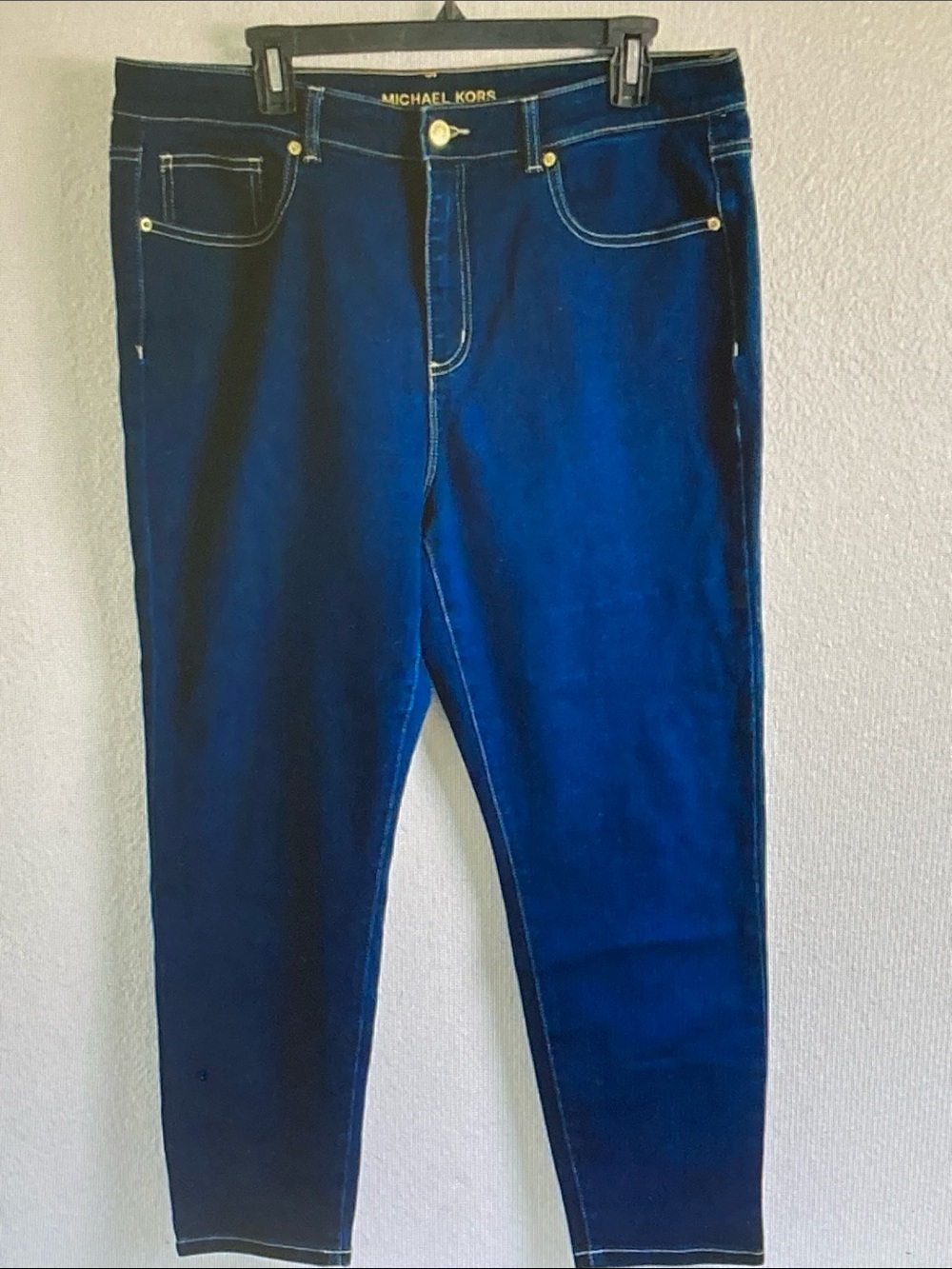 Michael Kors Navy Blue Skinny Jeans - Gold Hardware